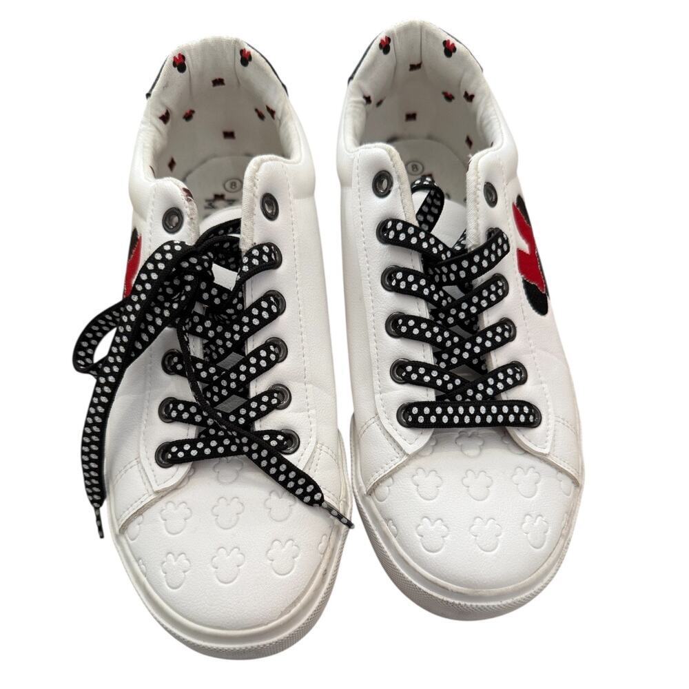 Ground Up Disney Minnie Mouse Sneakers White Black Polka Dot Size 8 - Picture 2 of 6
